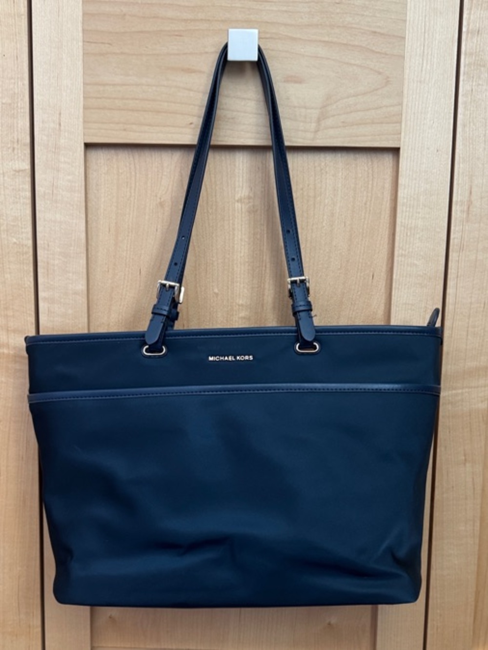 Michael Kors Black Tote with Gold-Tone Accents